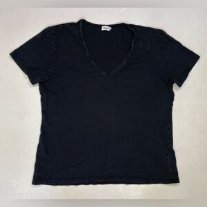 Filippa K V-neck T-shirt Women XL Black Short Sleeve